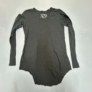 Frank & Eileen Tee Lab Black Long Sleeve Shirt Women's Medium Asymmetrical Hem U